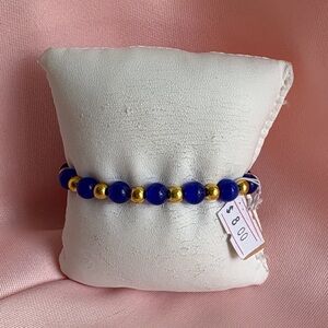 🟢 Blue Cat Eyes Beaded Bracelet